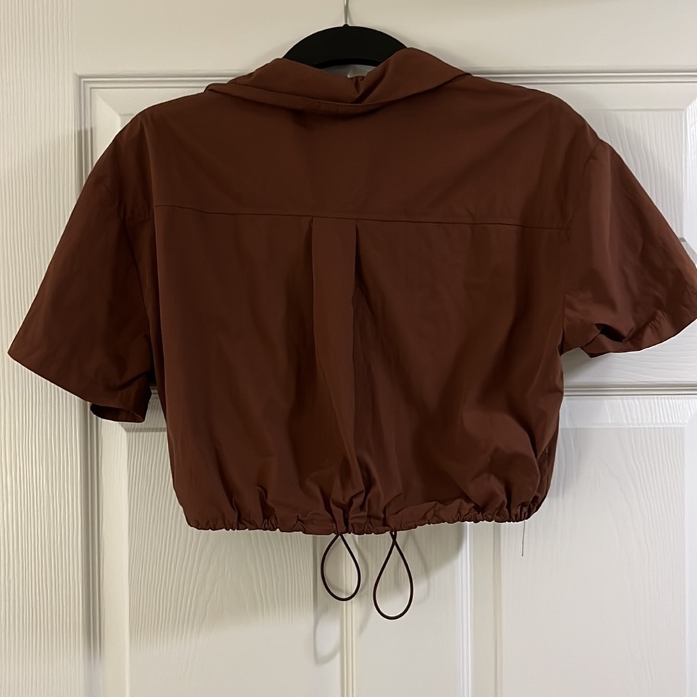 Forever 21 Woven Top/ Button Cappuccino Size M - Picture 6 of 9